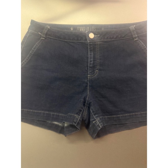 Jennifer Lopez Dark Wash Denim Shorts Women Size 8 High Rise vacation summer - Picture 4 of 9